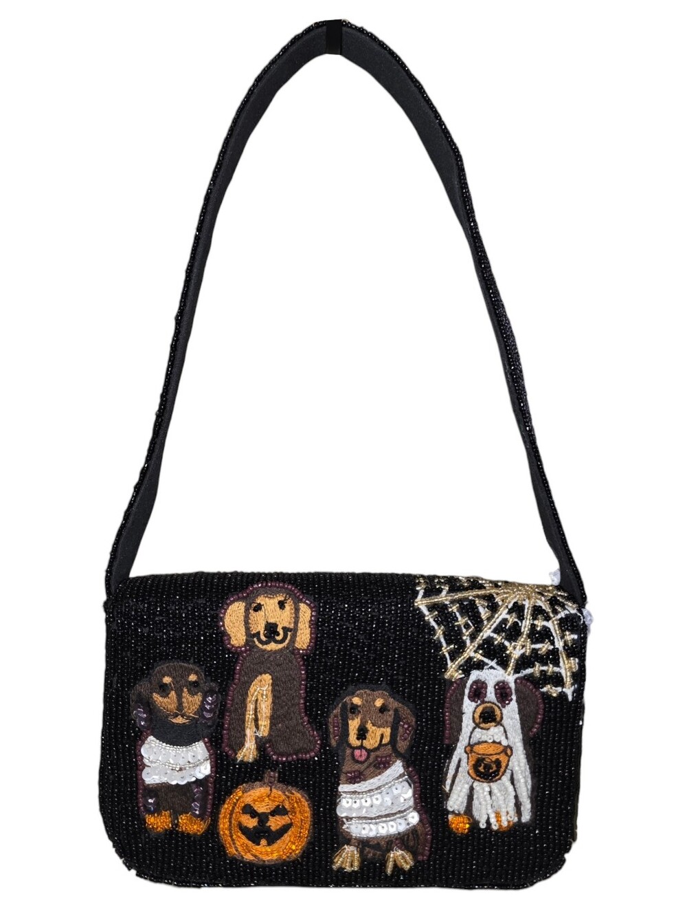 NEW Made in India Halloween Dogs Costume Beaded Shoulder Bag
